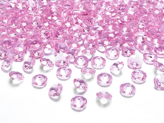Dekoračné diamanty ružové 12mm 100ks