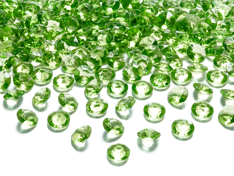 Dekoračné diamanty zelené 12mm 100ks