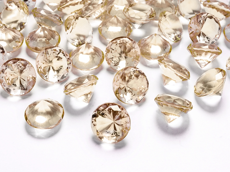 Dekoračné diamanty zlaté 20mm 10ks