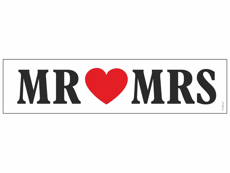 Svadobná značka na auto MR & MRS