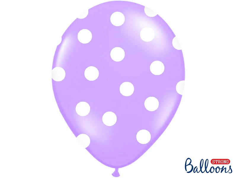 Balón fialový s bielymi bodkami 30cm