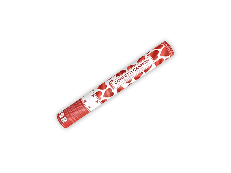 Vystrelovacie konfety - Červené srdiečka 40 cm