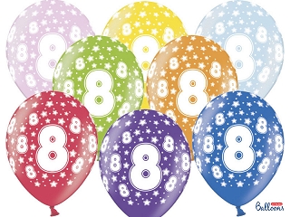 Balón narodeninový "8" 6ks