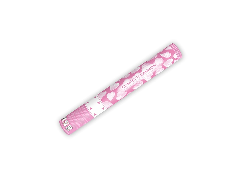 Vystreľovacie konfety biele srdiečka 40cm