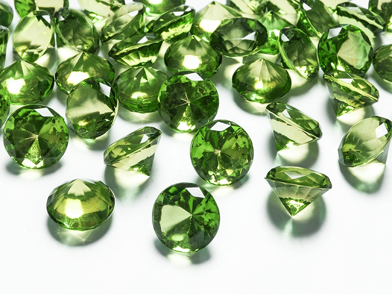 Dekoračné diamanty zelené 20mm 10ks