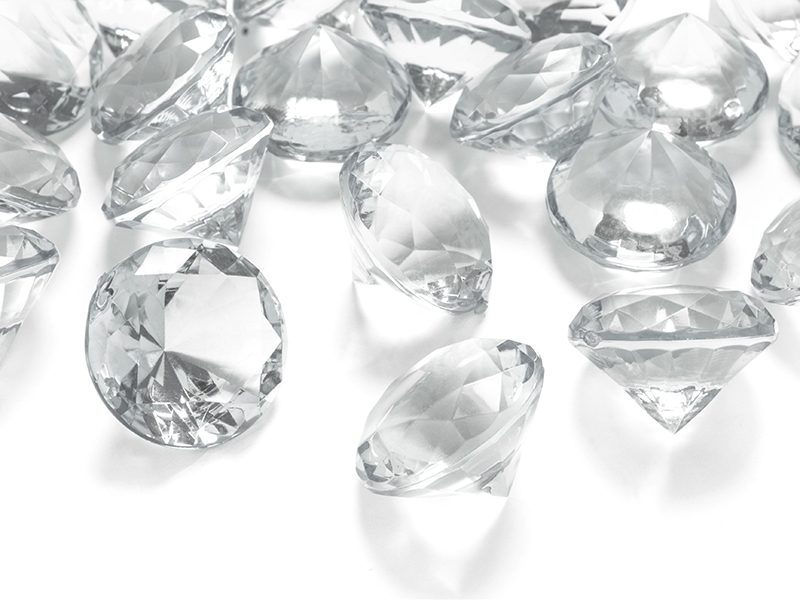 Dekoračné diamanty priehľadné 30mm 5ks