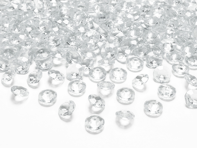 Dekoračné diamanty priehľadné 12mm 100ks