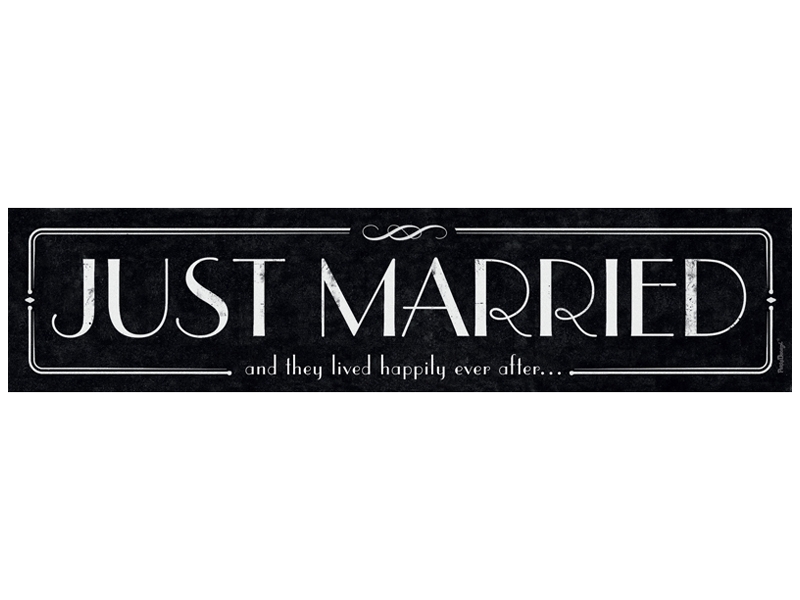 Svadobná značka na auto Just Married čierna 2