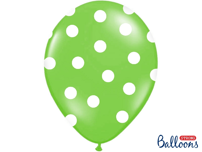 Balón zelený s bielymi bodkami 30cm