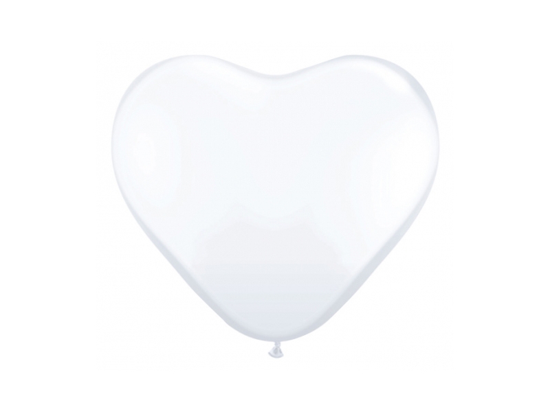 Balón biele srdce 25cm