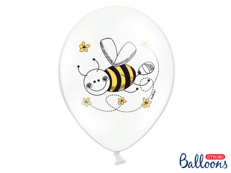 Balón biely s včielkou 30cm
