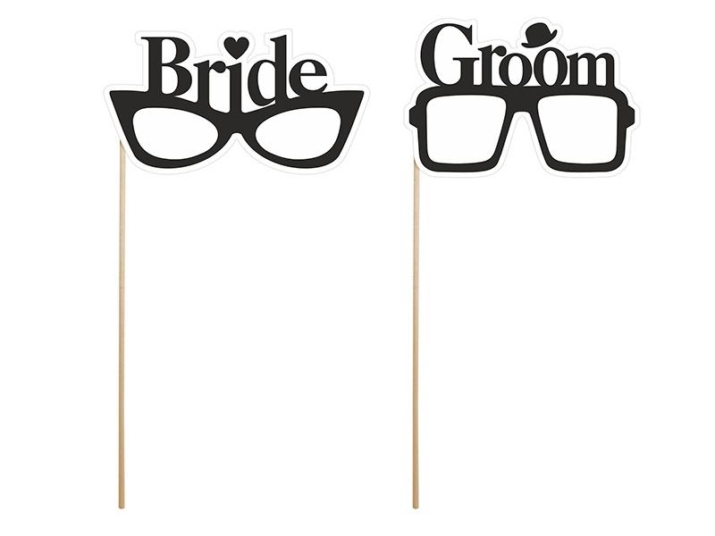 Rekvizity na paličke Bride & Groom