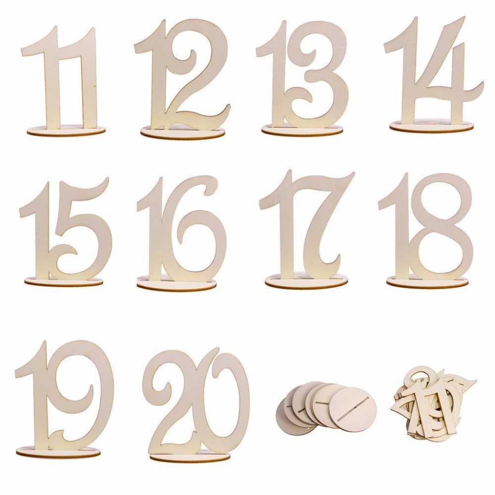 Drevené číslovanie stolov 11-20