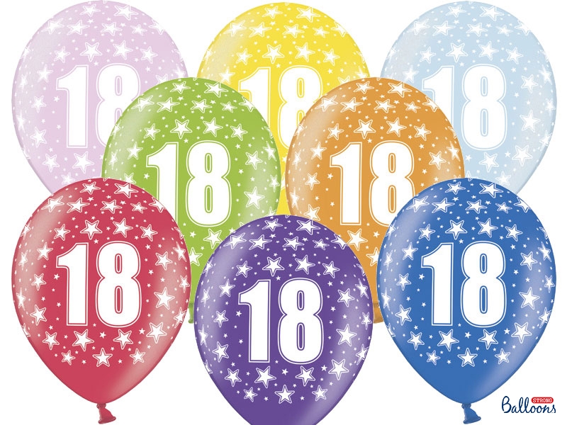 Balón narodeninový "18" 6ks