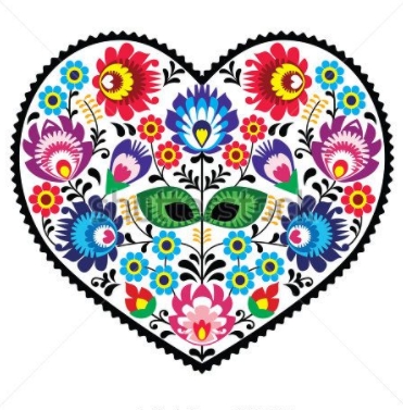 Ľudové servítky Folk Heart